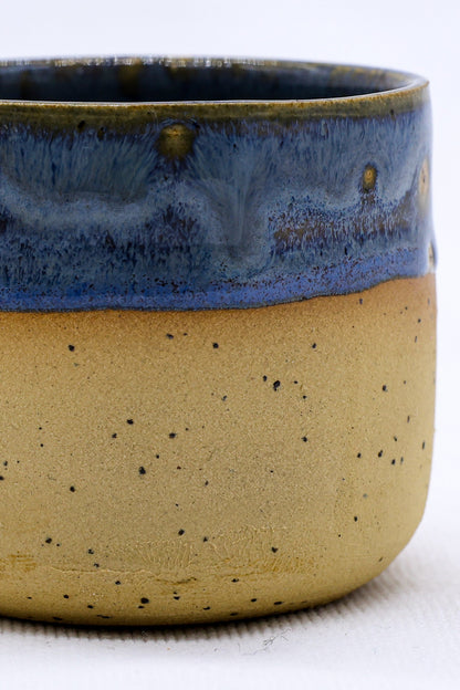 Ribera Handmade Ceramics Bluvio Picollo ceramic espresso mug with a smooth, handmade stoneware finish and a small, rounded shape.