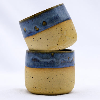 Ribera Handmade Ceramics Bluvio Picollo ceramic espresso mug with a textured stoneware finish and handcrafted design.