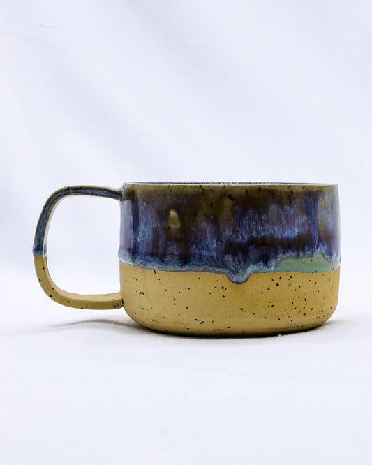 Ribera Handmade Ceramics Bluvio Grande stoneware ceramic mug with a textured, handcrafted finish and earthy glaze.