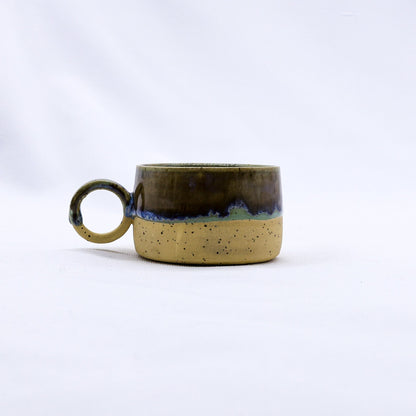 Ribera Handmade Ceramics Bluvio Perugia ceramic mug with a textured stoneware finish and artisanal handcrafted details.