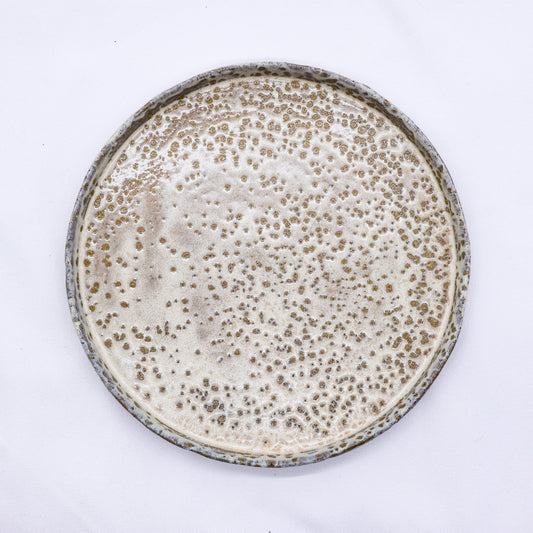 27 cm Saltfoam stoneware handmade ceramic dinner plate by Ribera Handmade Ceramics, displaying its textured, earthy surface.