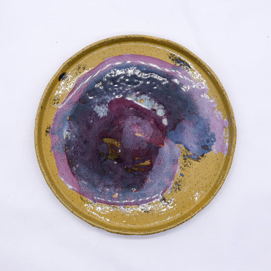 27 cm Deepsea stoneware ceramic dinner plate by Ribera Handmade Ceramics, featuring a deep blue and textured handmade design.
