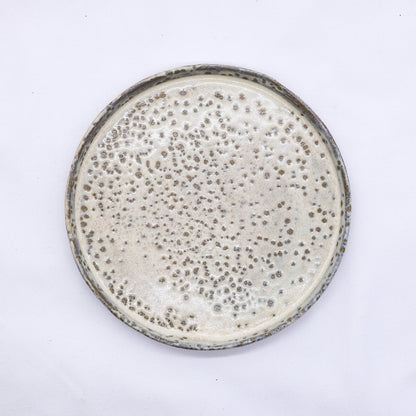 23 cm Saltfoam stoneware ceramic dinner plate by Ribera Handmade Ceramics, handcrafted with a textured saltfoam finish.