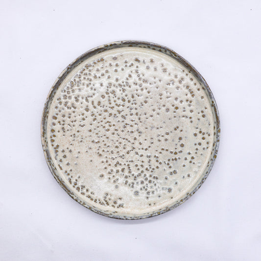 23 cm Saltfoam stoneware ceramic dinner plate by Ribera Handmade Ceramics, handcrafted with a textured saltfoam finish.