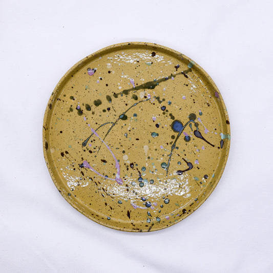 23 cm Oliva stoneware handmade ceramic dinner plate by Ribera Handmade Ceramics, featuring a textured olive green glaze.