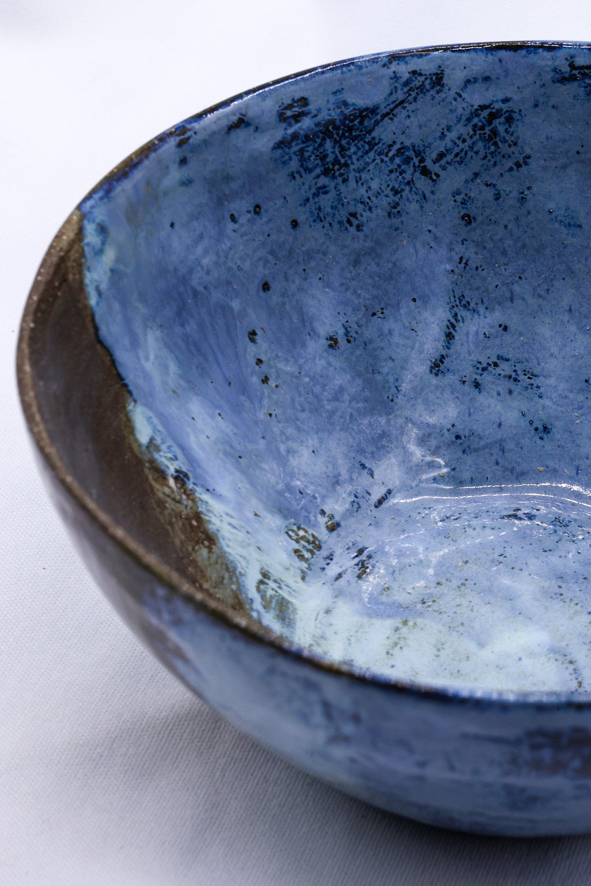Large smoked grey ceramic dinner bowl by Ribera Handmade Ceramics, featuring Aegean fade and handmade stoneware craftsmanship.