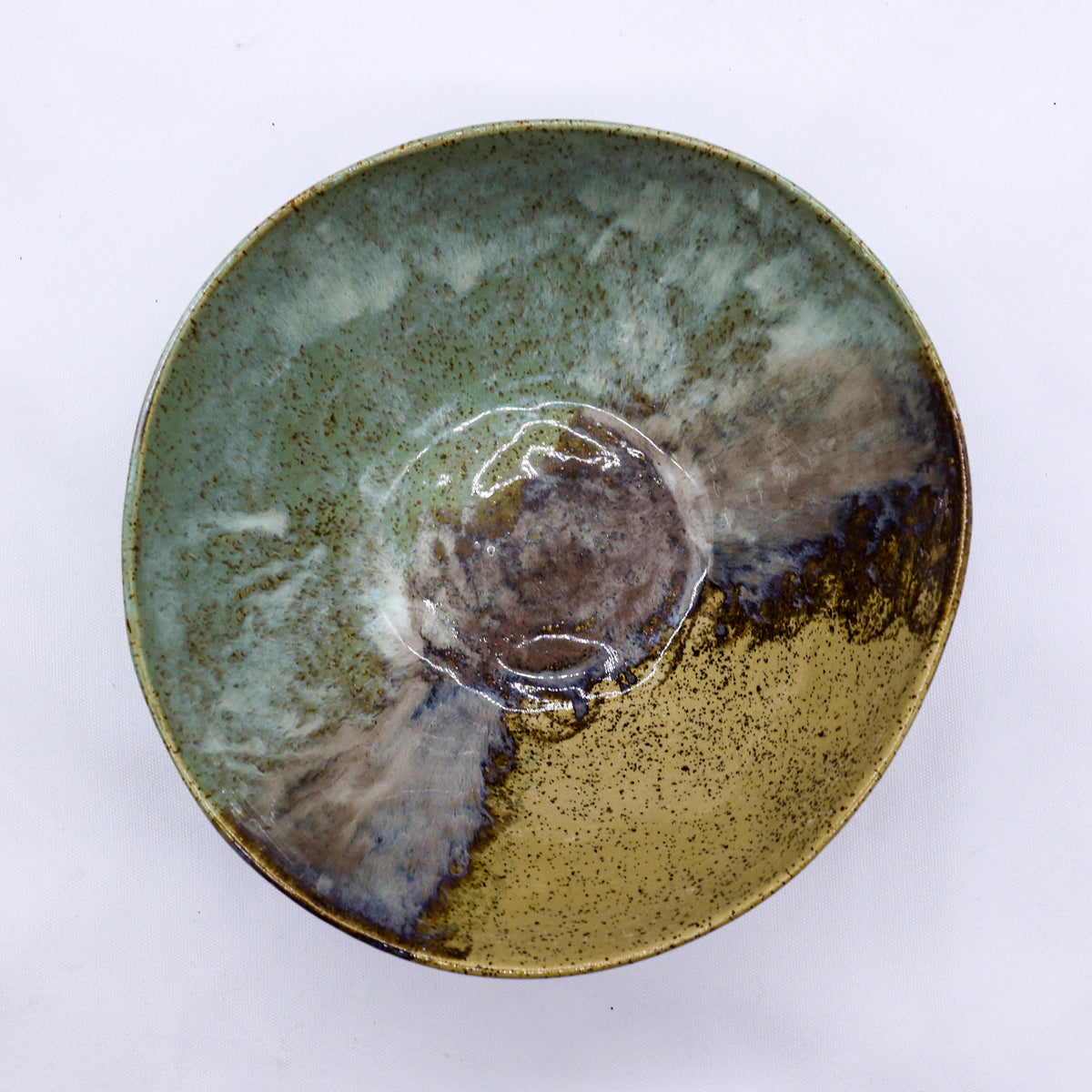 Large lavender ceramic dinner bowl by Ribera Handmade Ceramics, saltwater-themed stoneware with a handmade finish and intricate design