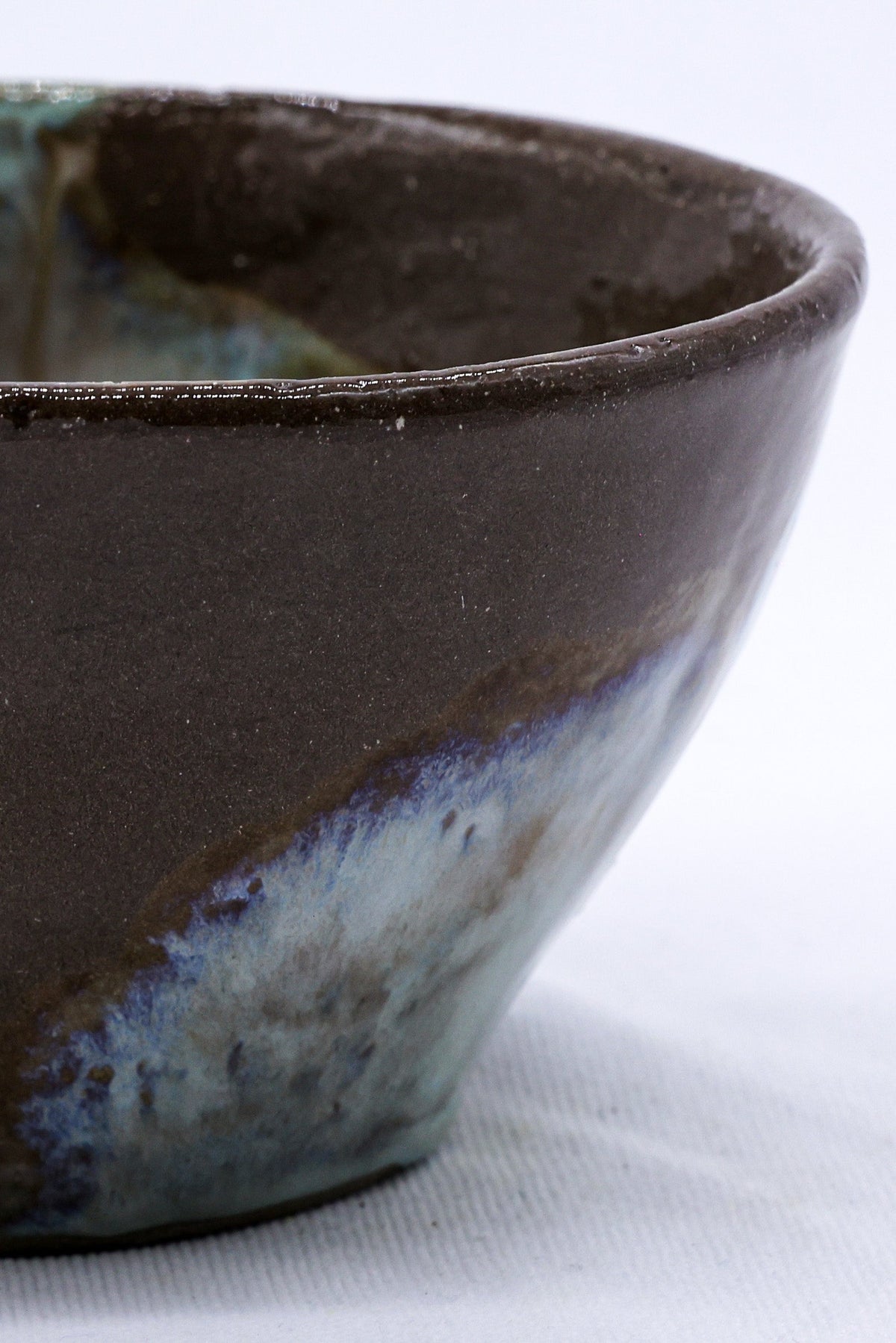 Small Blue Stone Reef handmade ceramic dinner bowl by Ribera Handmade Ceramics, featuring a textured stoneware design.