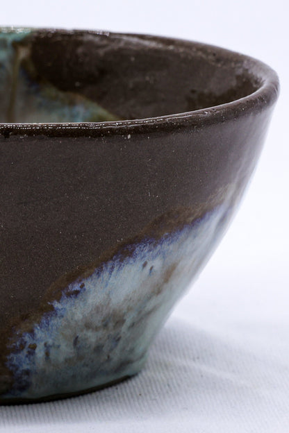 Small Blue Stone Reef handmade ceramic dinner bowl by Ribera Handmade Ceramics, featuring a textured stoneware design.
