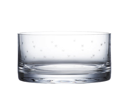 Crystal ice dish with star-shaped design by The Vintage List, featuring a clear glass surface and decorative star patterns.