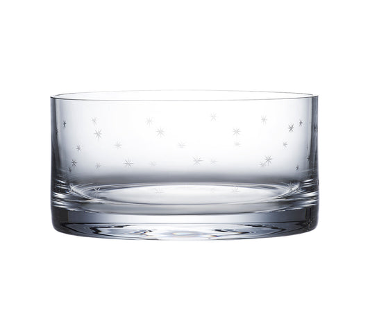 Crystal ice dish with star-shaped design by The Vintage List, featuring a clear glass surface and decorative star patterns.