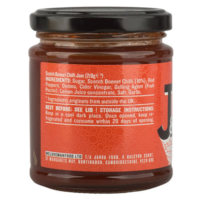 Scotch Bonnet Chilli Jam 210g | Sweet & Spicy Chilli Jam| Perfect accompaniment for cheese and barbecue food