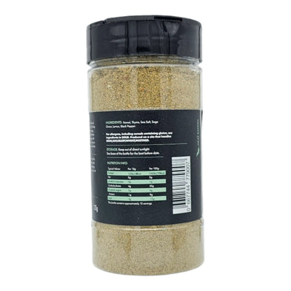 Italian Porchetta BBQ Rub by FireFly Barbecue, shown as a flavorful blend in a jar ideal for grilling and roasting meat
