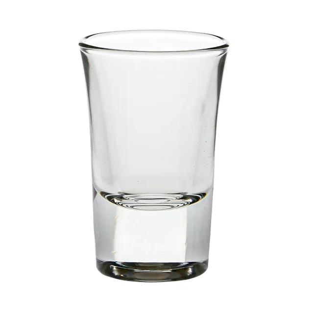 Set of six Glassware UK conical shot glasses, 35ml capacity, featuring sleek, tapered design for serving small shots.