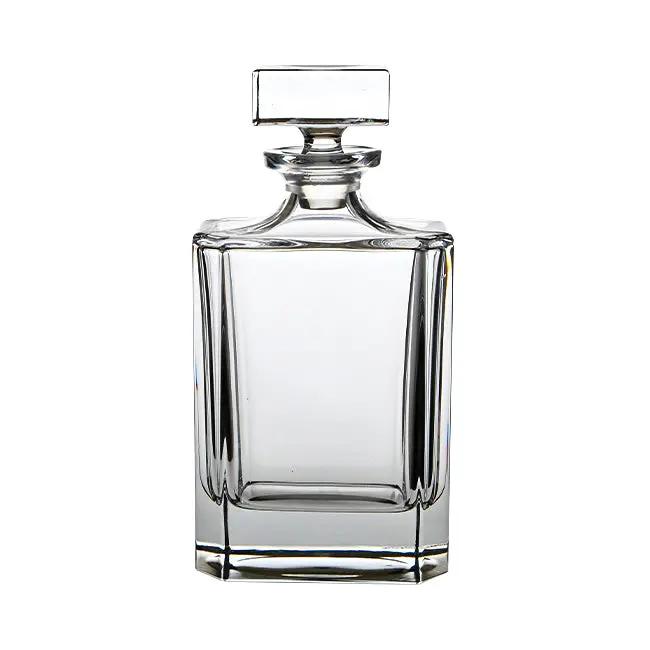 Crystal Spirit Square Decanter by Glassware UK, 0.7Ltr, featuring a clear glass design with a square shape and elegant stopper.