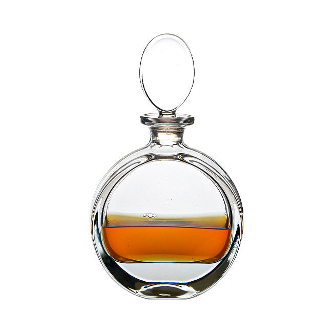 Lead crystal round spirit decanter from Glassware UK with a 0.65L capacity, featuring a polished, elegant design.