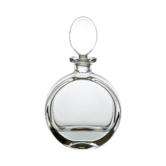 Lead crystal round spirit decanter with a stopper, 0.65L capacity, by Glassware UK, showcasing elegant glassware design.