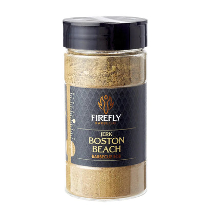 FireFly Barbecue 3 Herby BBQ Rubs Gift Pack featuring Jerk, Boston Beach, and F rubs in a BBQ bundle for grilling and seasoning.
