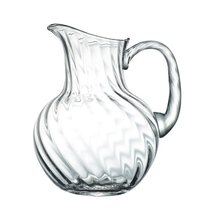 A Large Crystal Water Jug with Ripple Design