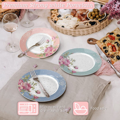London Boutique Lifestyle Mother's Day Coronation Party tea set with black 3-tier cake stand, cups, saucers, and plates.