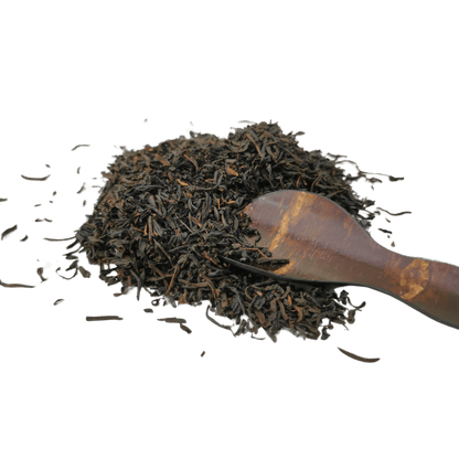 Two organic Keemun Panda black tea packages from Porter Hill Tea Company with elegant packaging and tea leaves visible.