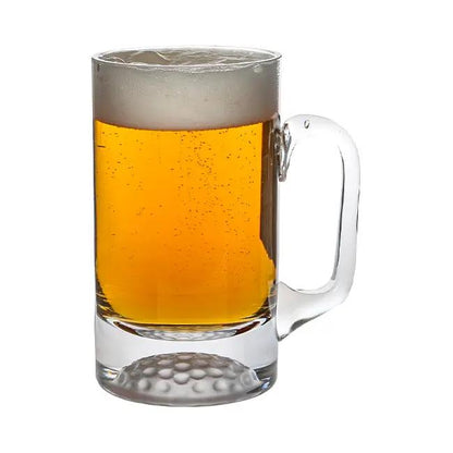 Gold ball glass tankard by Glassware UK, 268ml (1/2 pint) with a decorative gold ball design on clear glass.