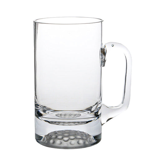Gold ball glass tankard with 268ml capacity, featuring a sleek design and sturdy handle, ideal for beer or beverages.
