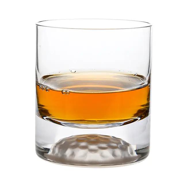 Set of six Whisky Tumblers from Glassware UK featuring golf ball design, 235ml capacity, made of clear glass.