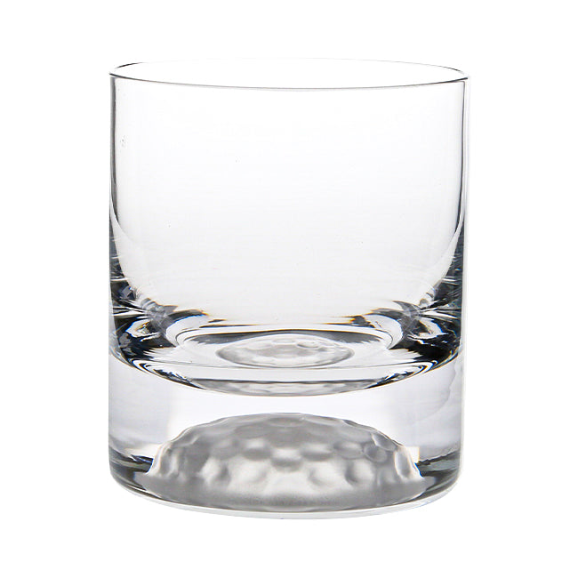 Set of six Golf Ball Glass Tumbler whisky tumblers by Glassware UK, 235ml, clear glass with golf ball design, L110.jpg
