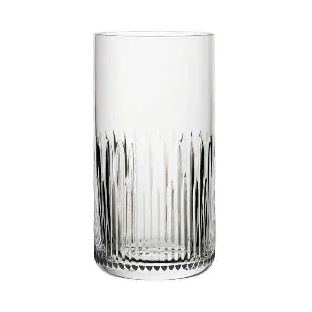 Set of six Whitley Highball Glasses, 390ml whisky tumblers by Glassware UK, showing clear glass with a sleek design.