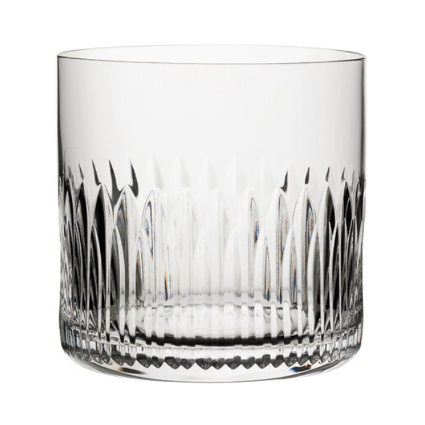 Set of six Whitley Old Fashioned Whisky Tumblers by Glassware UK, 370ml, clear glass with a classic design.