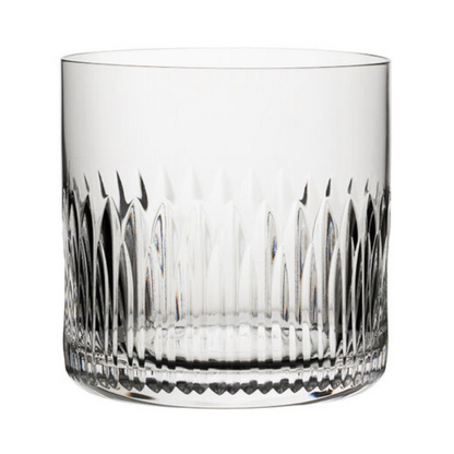 Set of six Whitley Old Fashioned Whisky Tumblers by Glassware UK, 370ml, clear glass with a classic design.