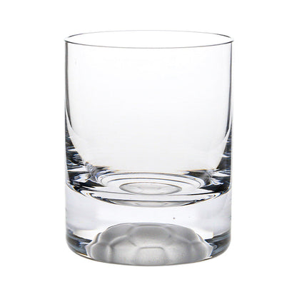 Set of six football-themed glass whisky tumblers, 295ml capacity, made by Glassware UK, featuring football print design.