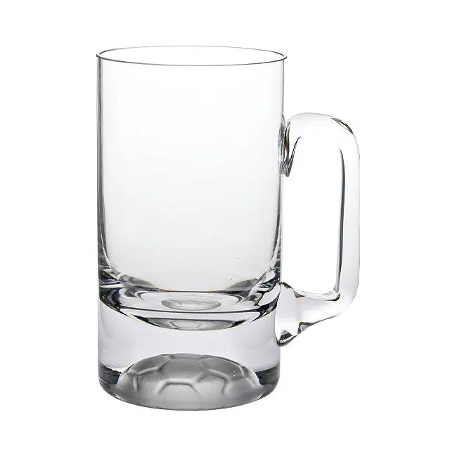 Glassware UK football-themed glass tankard, 1/2 pint capacity, featuring a detailed football design on clear glass.