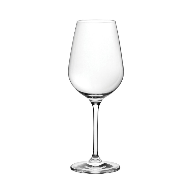 Set of six Invitation wine glasses by Glassware UK, 440ml capacity, clear glass with elegant design, perfect for wine serving.