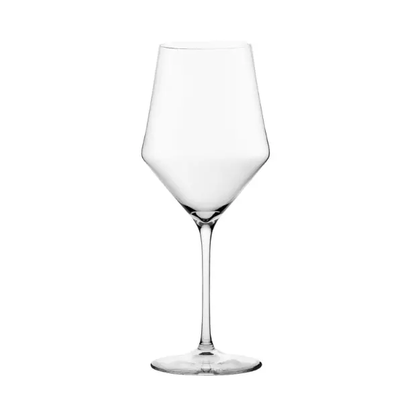 Set of six Edge white wine glasses from Glassware UK, 405ml capacity, clear glass with elegant stem design.