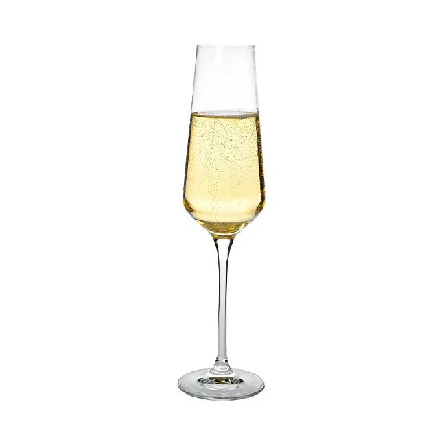 Set of six Krosno Avant-Garde champagne flutes, 180ml glassware, elegant clear design perfect for celebratory drinks.