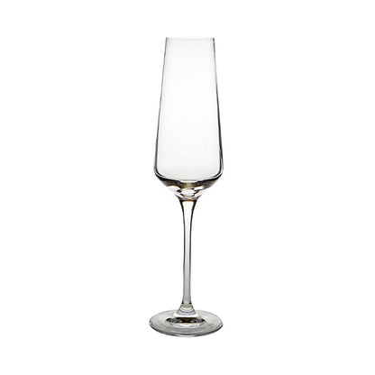 Set of six Krosno Avant-Garde champagne flutes, 180ml glassware for sparkling wine, clear and elegant design.