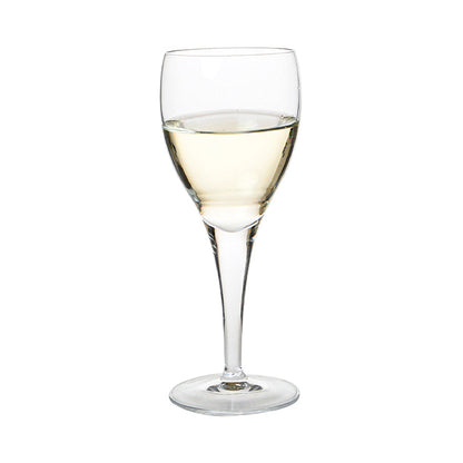 Set of six Luigi Bormioli white wine glasses, 190ml, clear glassware for elegant wine serving, made by Glassware UK.
