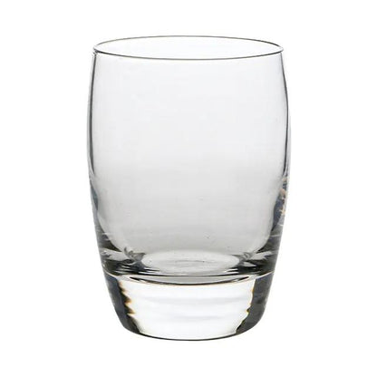 Set of six Luigi Bormioli whisky tumblers, 265ml glassware with clear, elegant design for enjoying whiskey drinks.