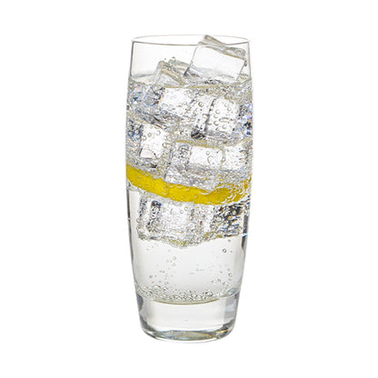 Set of six Luigi Bormioli highball whisky tumblers, 310ml glassware perfect for cocktails and beverages.