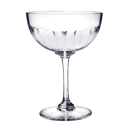 Large Crystal Champagne Saucers with Lens Design