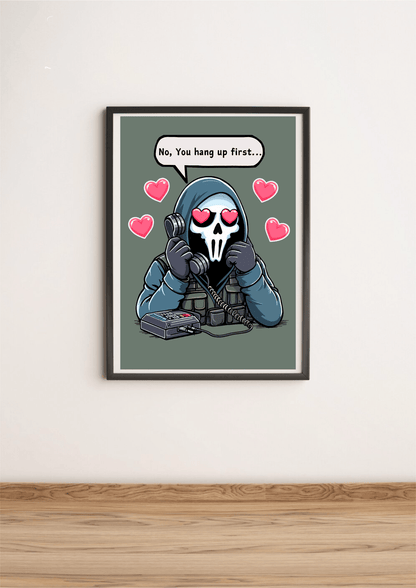 KEOLIX No You Hang Up print featuring a loveghost illustration, vibrant colors, and detailed artwork on high-quality paper.
