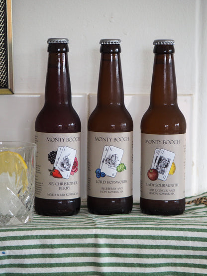 Mixed Case of Raw, Unfiltered Kombucha 330ml (12 Pack)