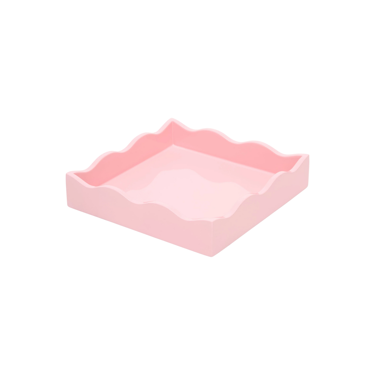 Pink Square Allegra tray by domenicamarland, showcasing a modern geometric design and smooth surface.