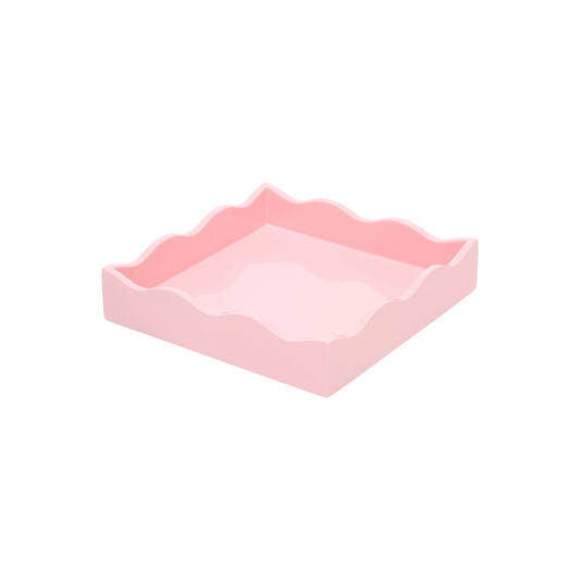 Pink Square Allegra tray by domenicamarland, showcasing a modern geometric design and smooth surface.