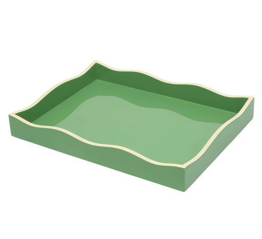 Domenicamarland Allegra Wiggle Tray in vibrant green, shown with textured surface and colorful design, on a white background.