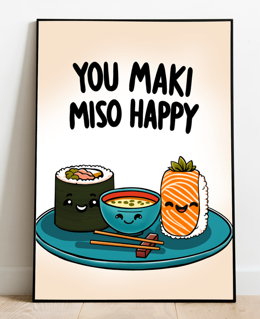 Colorful You Maki Miso Happy art print by KEOLIX featuring vibrant, playful design on high-quality paper.