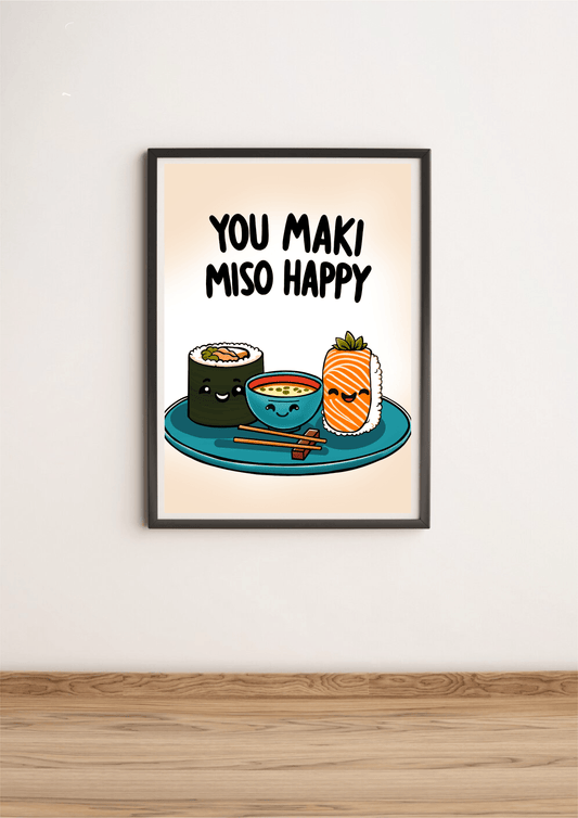 Colorful You Maki Miso Happy art print by KEOLIX featuring vibrant, playful design on high-quality paper.