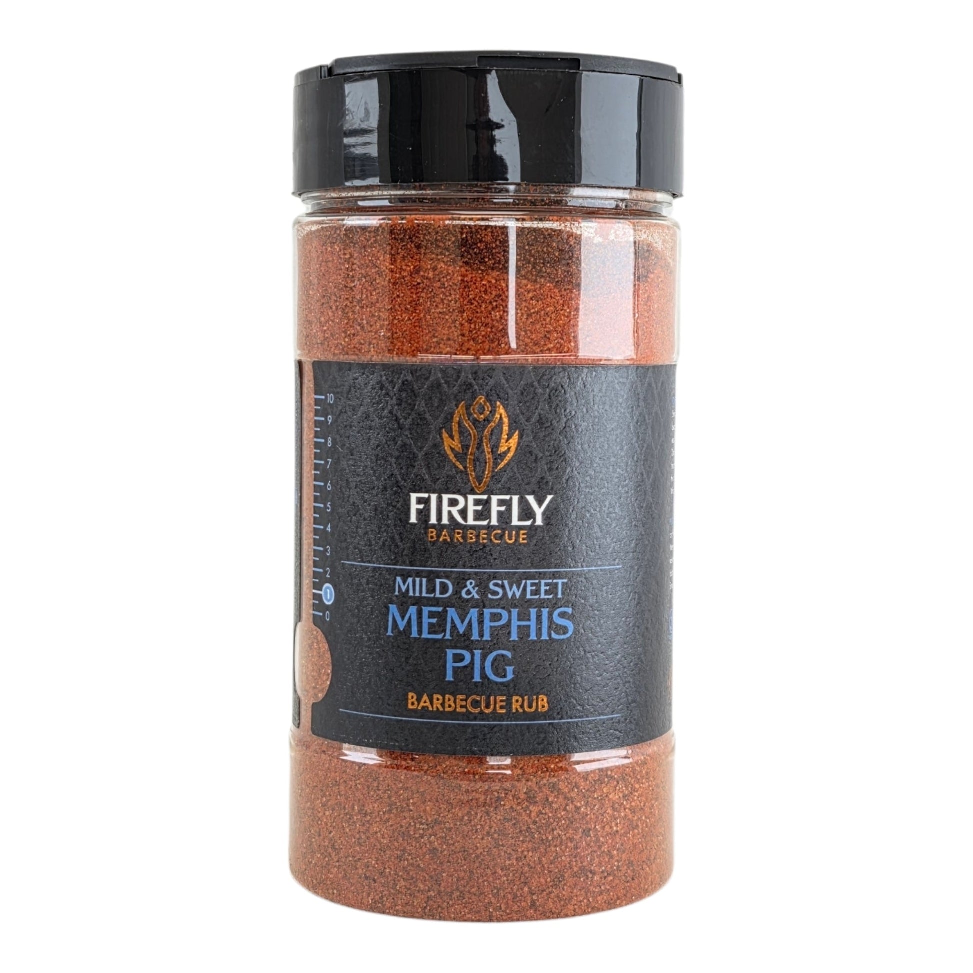 FireFly Barbecue Memphis Sweet BBQ Rub jar with label, showcasing the flavorful seasoning for grilling and smoking meats.